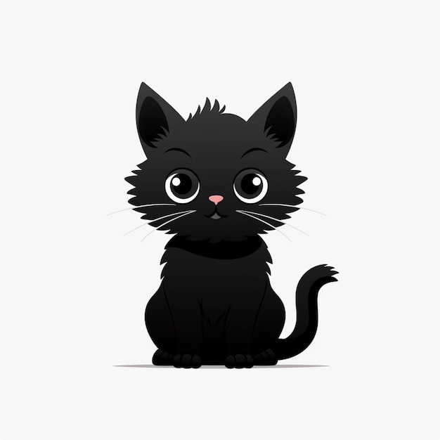 Vetor clipart de gato preto isolado em fundo transparente