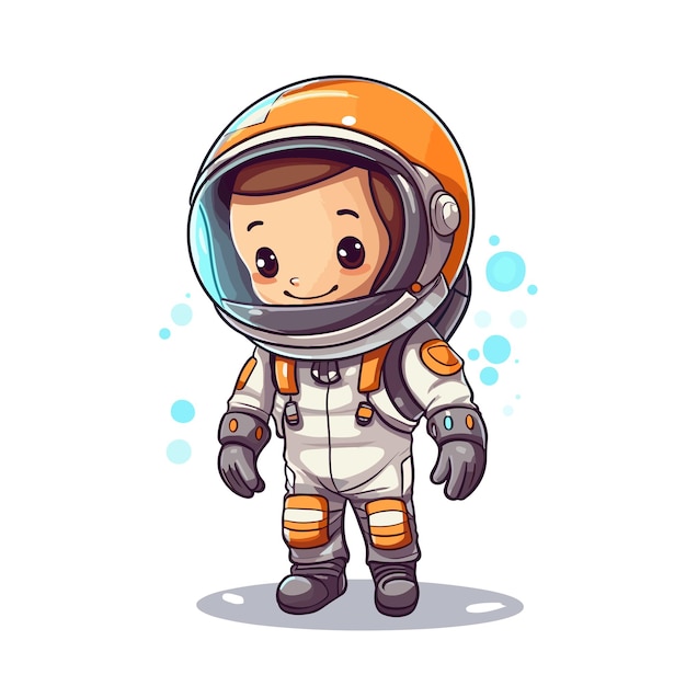 Vetor clipart de ilustração de astronauta bebê e espaço astronauta fofo isolado no fundo