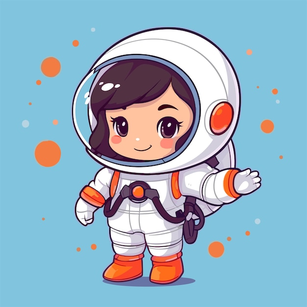 Vetor clipart de ilustração de astronauta infantil e espaço astronauta fofo isolado no fundo