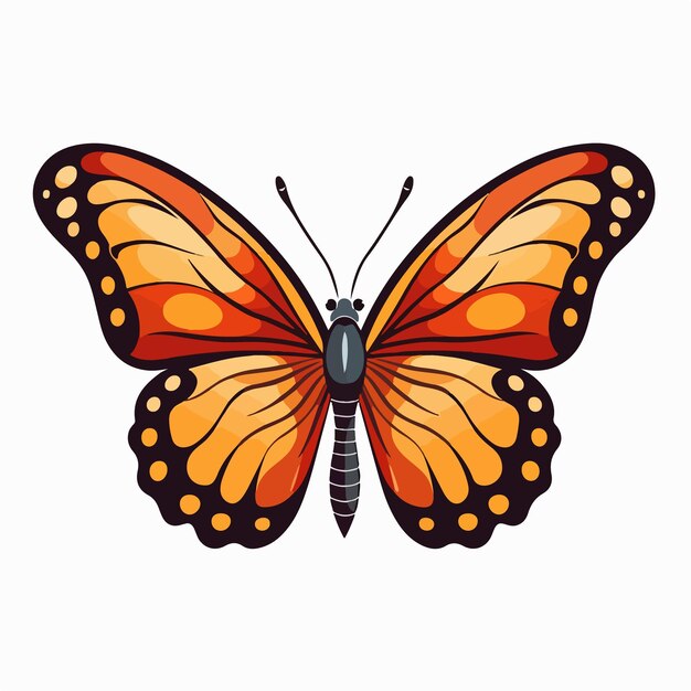 Vetor clipart de ilustração vetorial de borboleta monarca