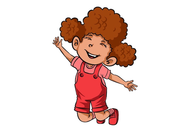 Clipart de jovem garota feliz