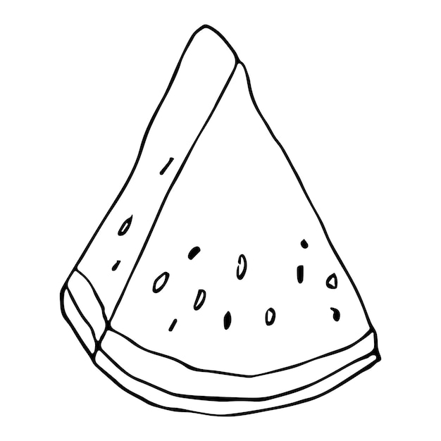 Clipart de melancia vetorial fofo ícone de fatia de melancia desenhada à mão ilustração de frutas