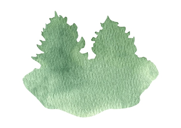 Vetor clipart de paisagem de floresta de abeto aquarela desenhado à mão