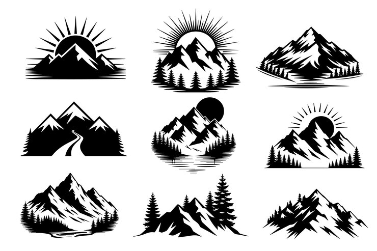 Vetor clipart de silhueta de montanha