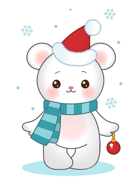 Vetor clipart de urso de natal