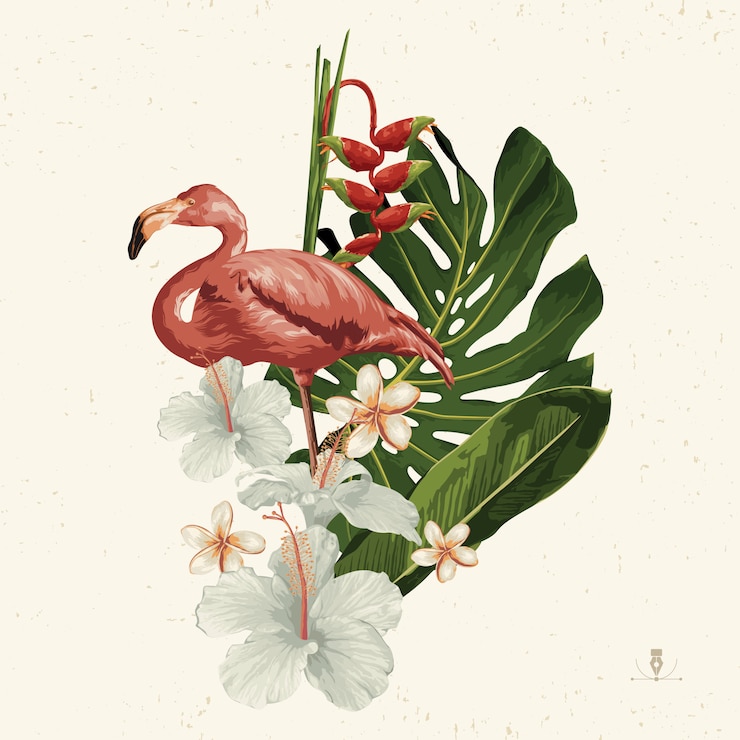 Vetor clipart de verão tropical. emblema de verão útil para o projeto de plano de fundo.