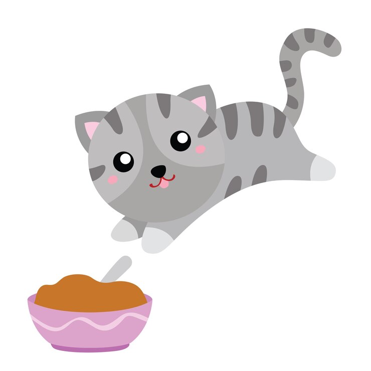 Vetor clipart de vetor de ilustração de animal de gato fofo