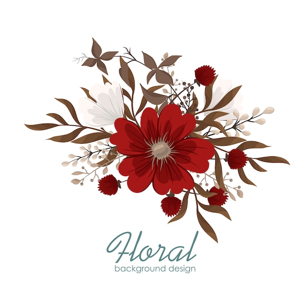 Clipart flor vermelho flores