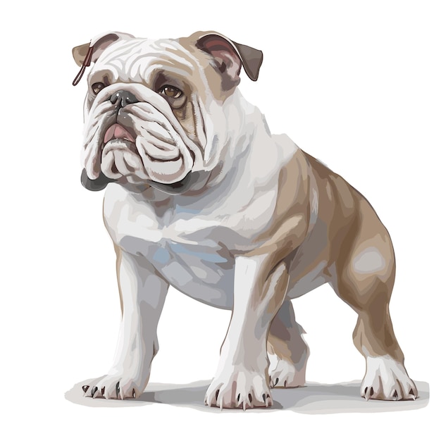 Vetor clippart de animal bulldog com fundo branco editável