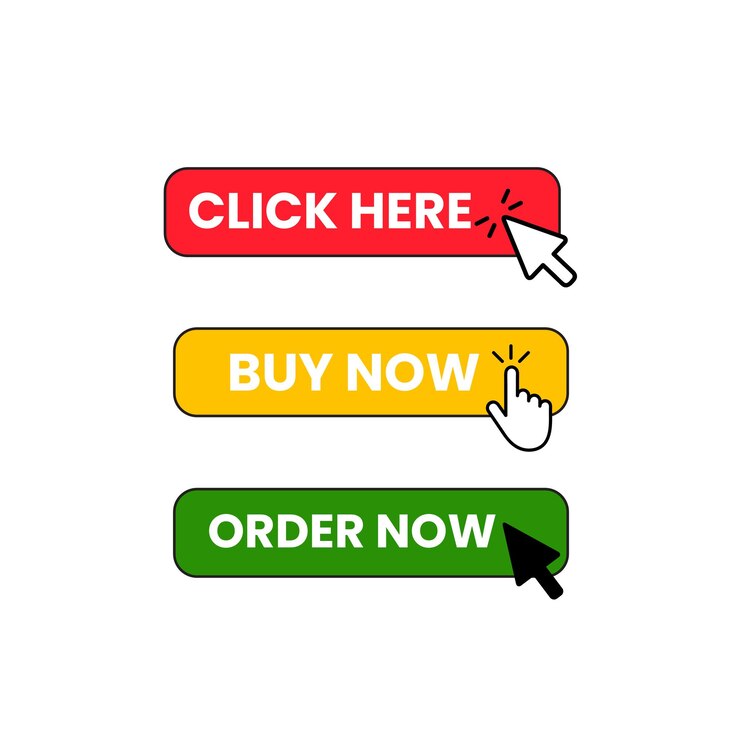 Vetor clique aqui comprar agora pedir agora vermelho amarelo verde