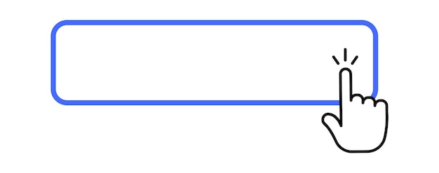 Clique no botão com ilustração vetorial de elemento de design de web de cursor