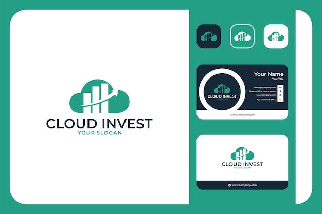 Cloud invest design de logotipo e cartão de visita