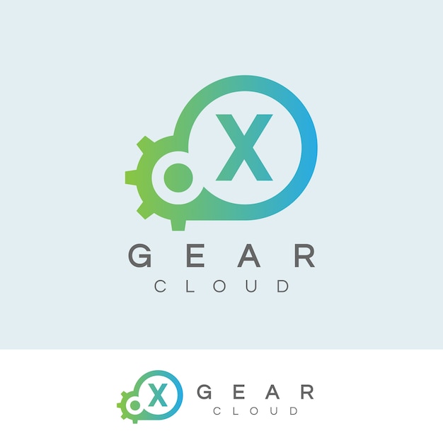 Cloud technology inicial letter x logo design