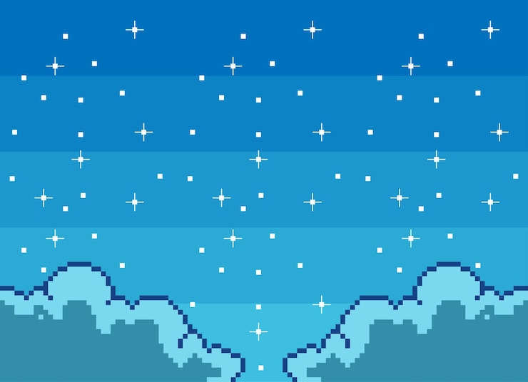 Vetor clous pixel de fundo noturno
