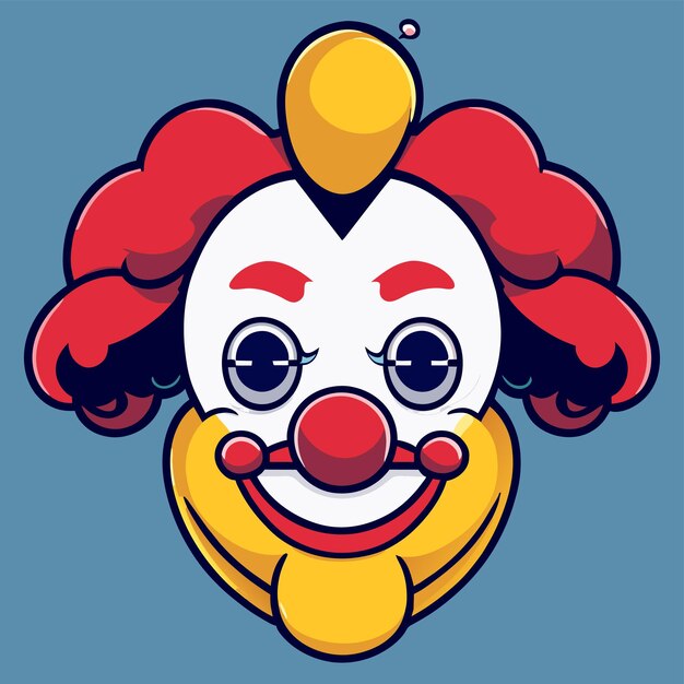 Vetor clown colorido desenhado à mão plano estiloso adesivo de desenho animado conceito de ícone ilustração isolada