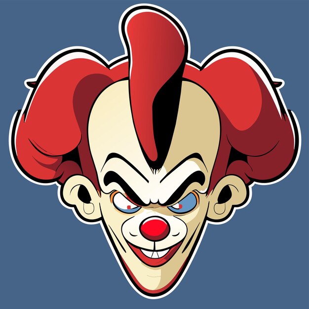 Vetor clown colorido desenhado à mão plano estiloso adesivo de desenho animado conceito de ícone ilustração isolada