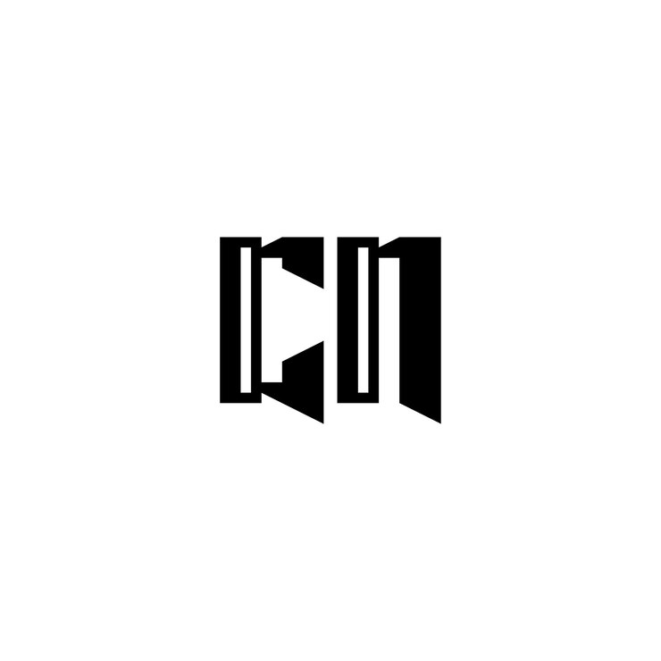 Vetor cn monograma logotipo design letra texto nome símbolo logotipo monocromático alfabeto personagem logotipo simples