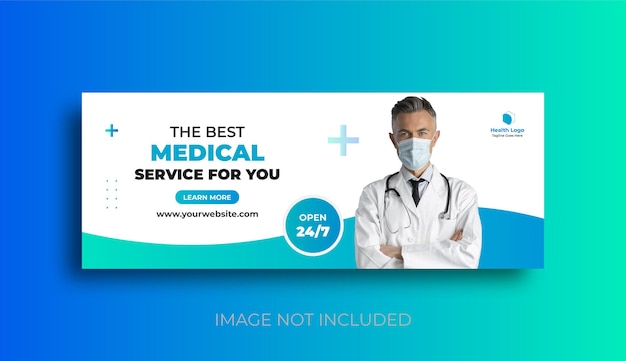 Cobertura do Facebook e design de banner da web para mídia social médica e de saúde