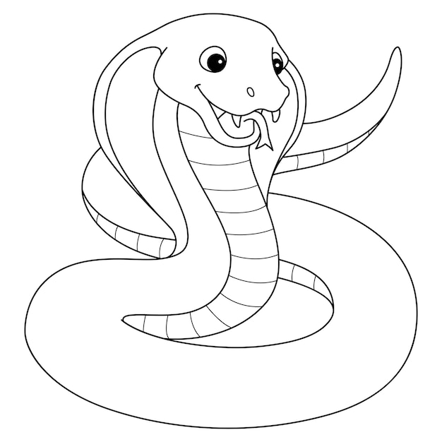 página para colorir com cobra de desenho animado 15391873 Vetor no Vecteezy