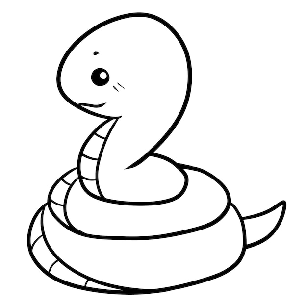 Cobra animal zodíaco desenho animado doodle kawaii anime página para colorir ilustração fofa personagem de clipart