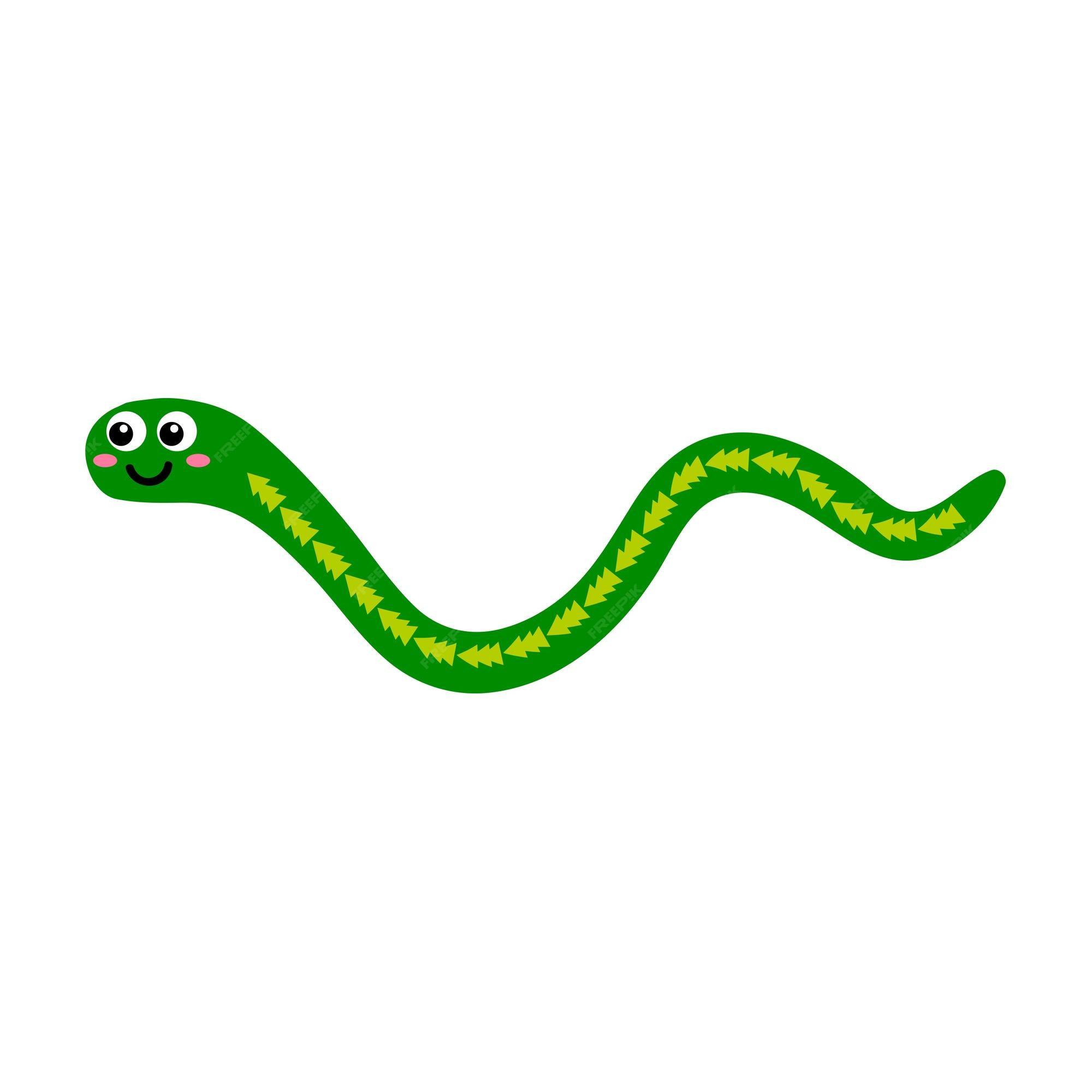 Cobra de desenho animado bonito em estilo simples infantil isolado