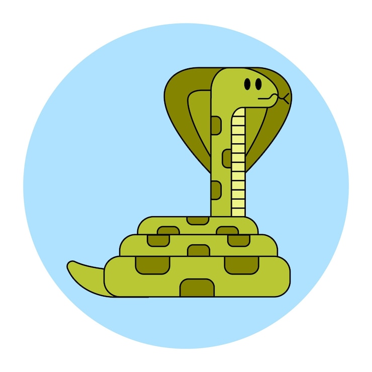 Vetor cobra venenosa verde grande