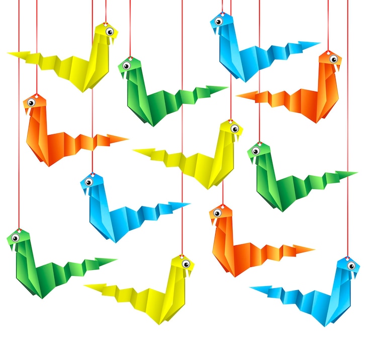Vetor cobras origami