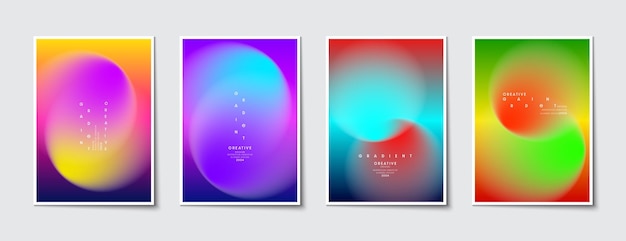 Cobre design com fundos desfocados definido com padrões modernos de gradiente de cores desfocadas abstratas