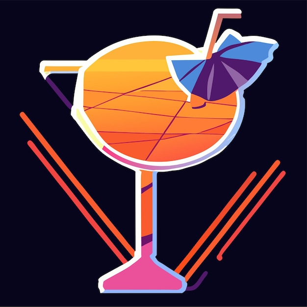 Vetor cocktail margarita coquetéis de verão ilustração vetorial de promoção de café