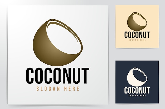 Vetor coconut logo ideas. design de logotipo de inspiração. ilustração em vetor modelo. isolado no fundo branco