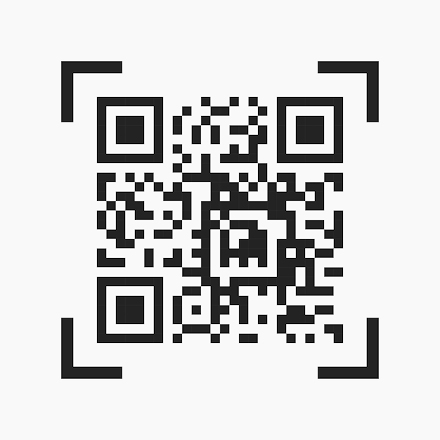 Código qr exclusivo isolado no verso branco