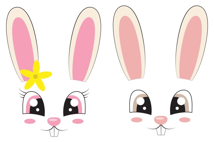 Coelhinho da Páscoa fofo enfrenta clipart de coelhinho do dia da Páscoa