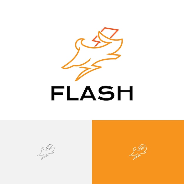 Coelho coelho flash bolt thunder run electricidade energia logo