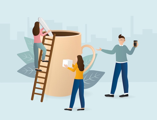 Coffee break personagem para design de conceito ilustração vetorial de pessoas dos desenhos animados conceito de negócio