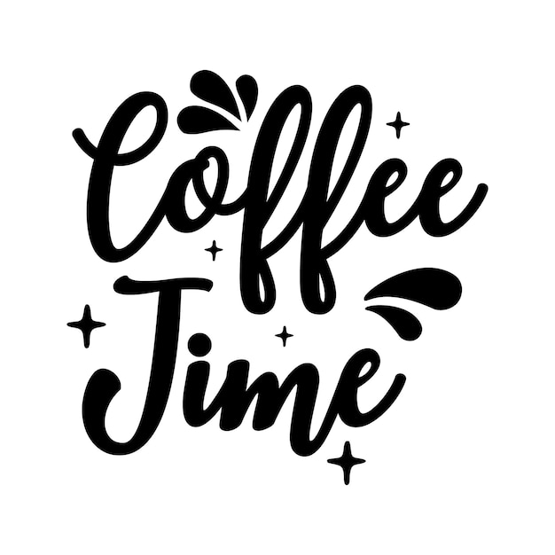 Coffee lettering tipografia pôster citações motivacionais ilustração