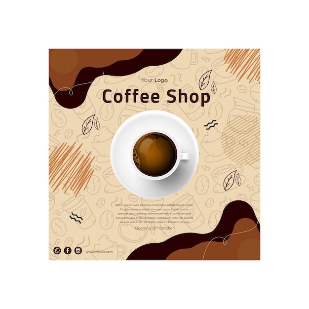 Coffee shop flyer quadrado