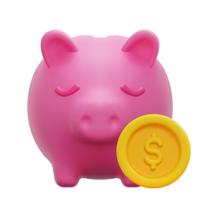 Vetor cofrinho 3d e vetor de ícone de moedas de dinheiro isolado no fundo branco conceito de negócios e finanças de investimento 3d estilo minimalista dos desenhos animados vetor de ícone de negociação de ações 3d render ilustração