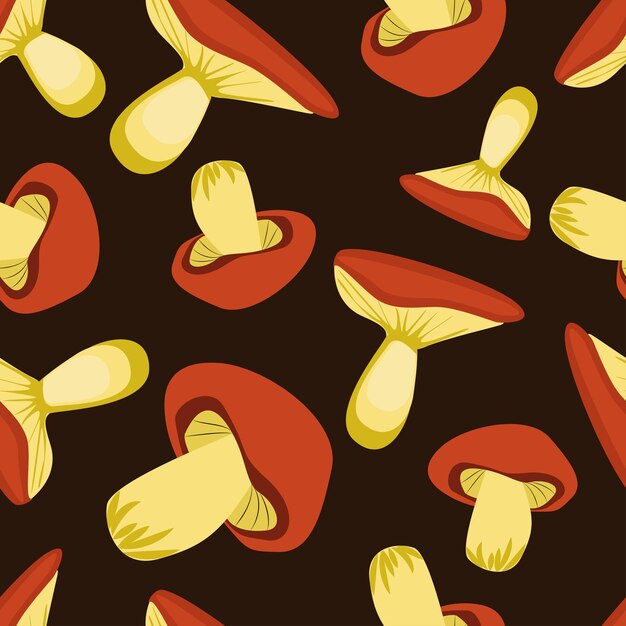 Cogumelos padrão outono ilustração de fundo vector natural