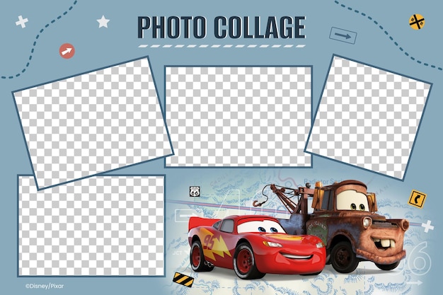 Colagem de fotos de Carros da Disney