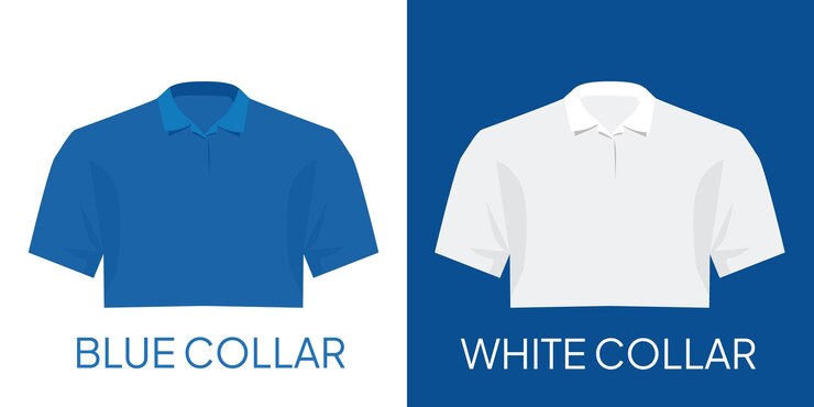 Vetor colarinho azul colarinho branco trabalhador profissão de uniforme