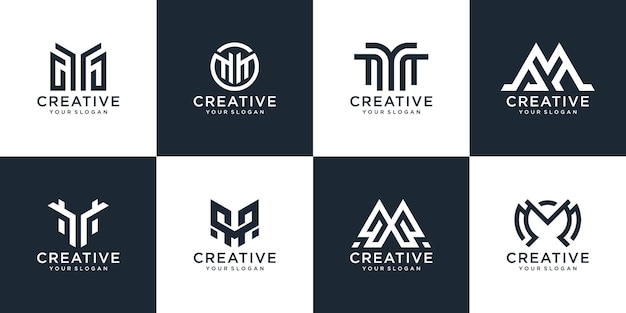 coleção, a forma da letra w modelo de design de logotipo de monograma