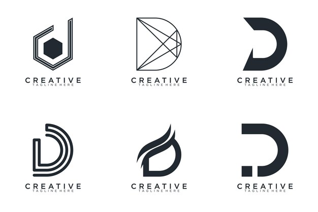 Vetor coleção abstrata letra d logotipo ícone conjunto de design para negócios