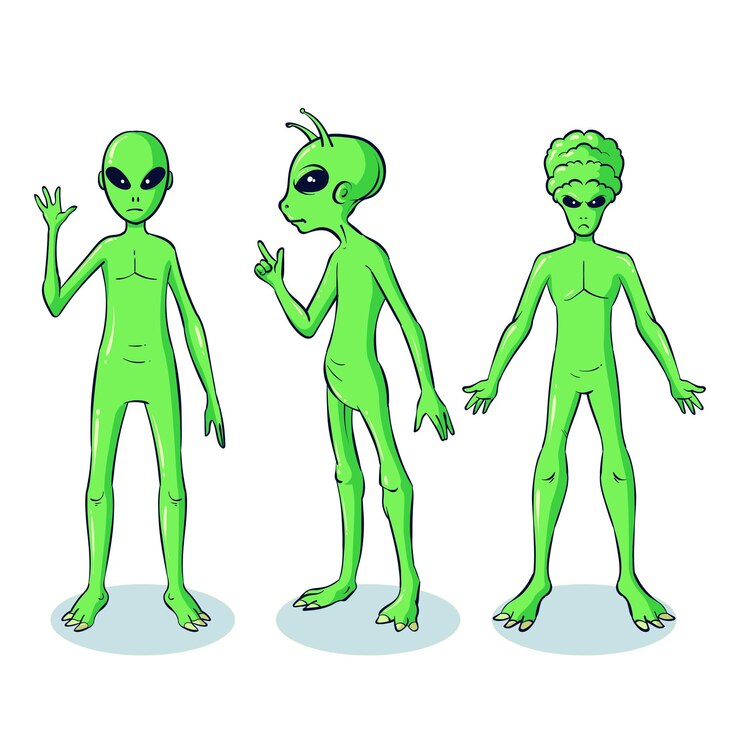 coleção alienígena desenhada de mão 1