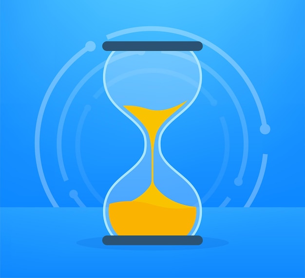 Coleção Ampulheta. Ampulheta Timer Areia como contagem regressiva. Ilustração em vetor das ações.
