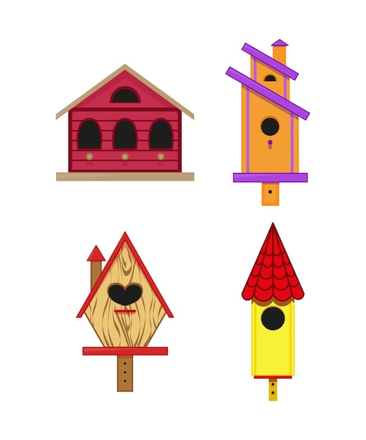 Vetor coleção birdhouses