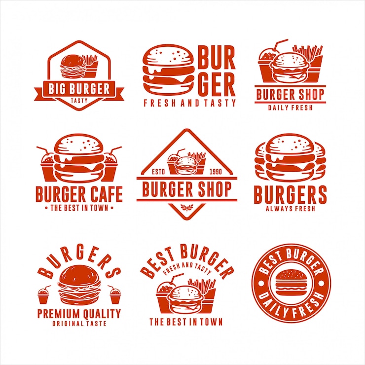 Vetor coleção burger best in town
