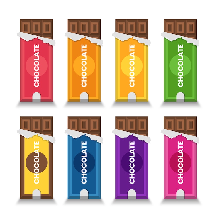 Vetor coleção classic bar chocolate