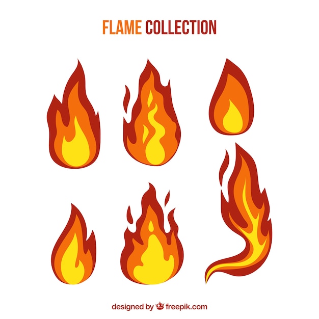 Vetor coleção das chamas com variedade de modelos