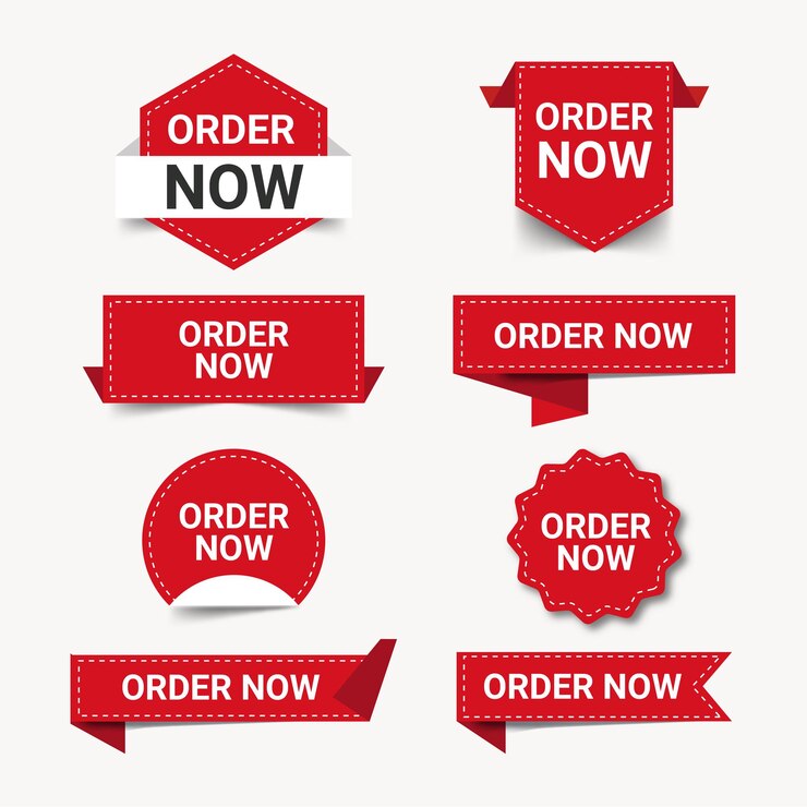 Vetor coleção de adesivos de etiquetas de preço de banner vermelho de vetor