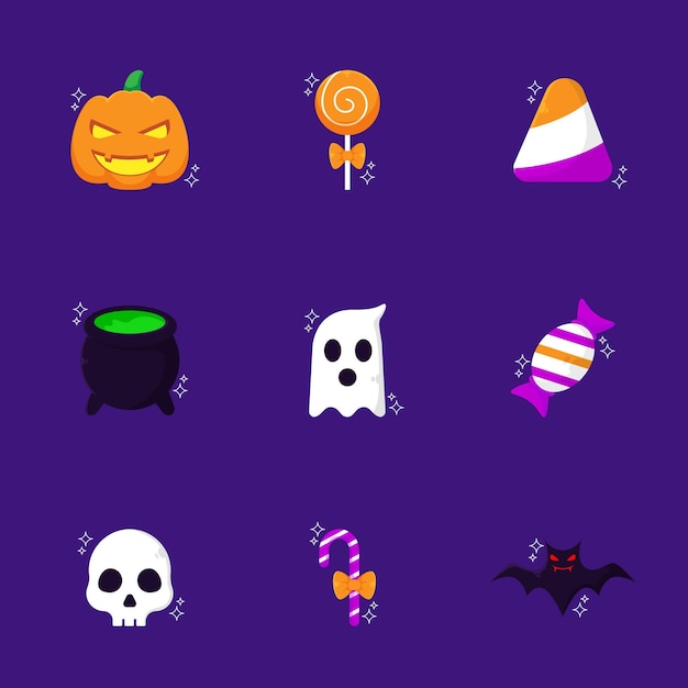 Coleção de adesivos de halloween